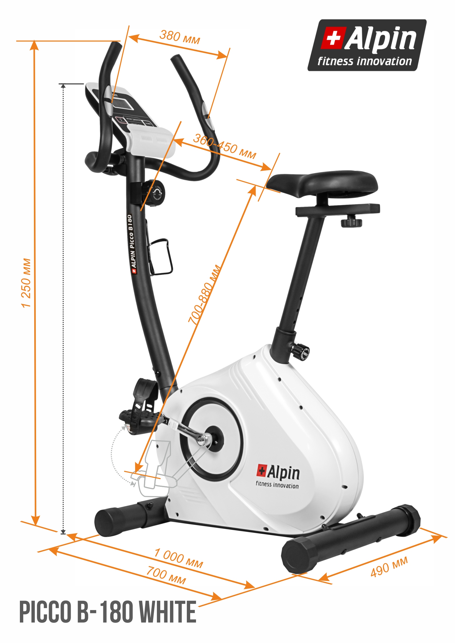 Alpin Picco B 180 White size